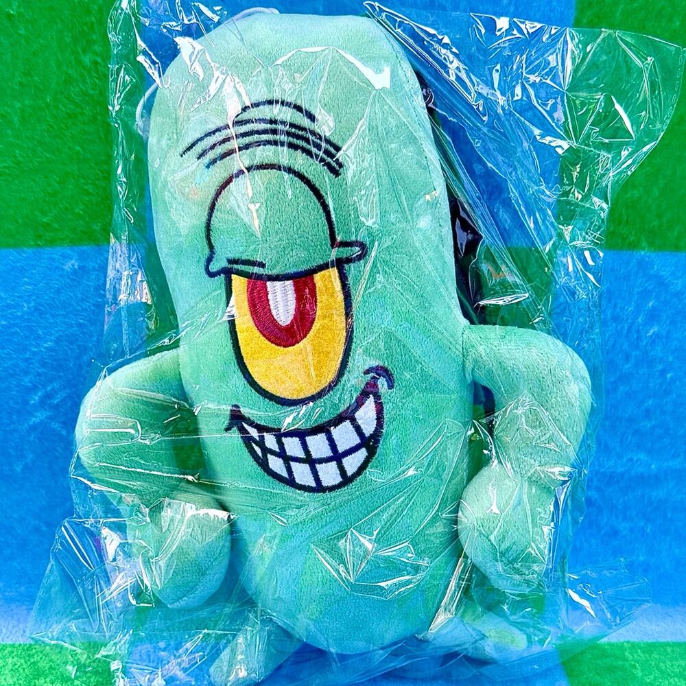 SpongeBob SquarePants Plankton Plush SEALED Evil Smirking Face